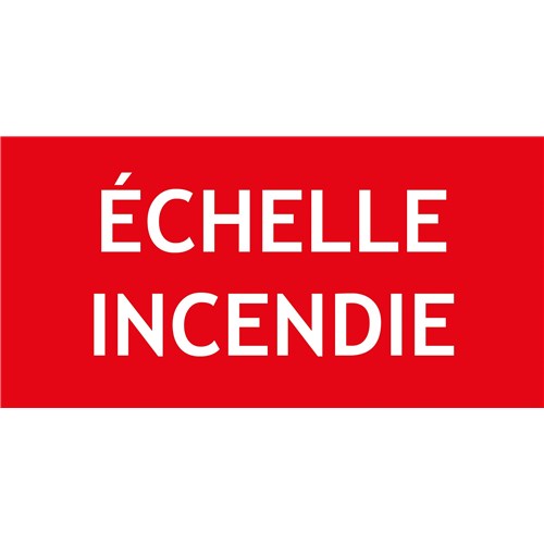 "ECHELLE INCENDIE" PVC rigide 200 X 100 mm