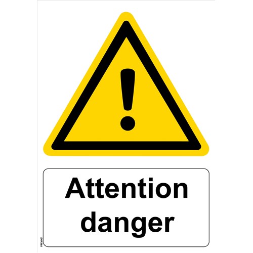Panneau "Attention danger" - PVC A4