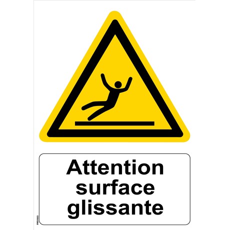 Panneau "Attention surface glissante" - PVC A5
