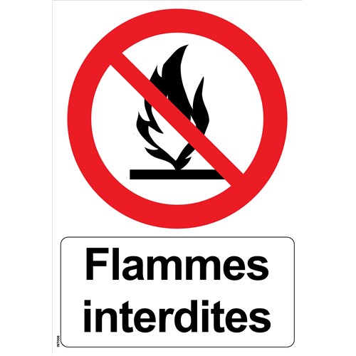 Panneau "Flammes interdites" - PVC A4