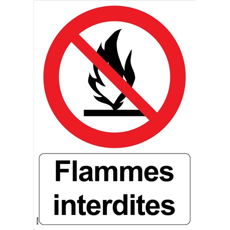 Panneau "Flammes interdites" - PVC A5