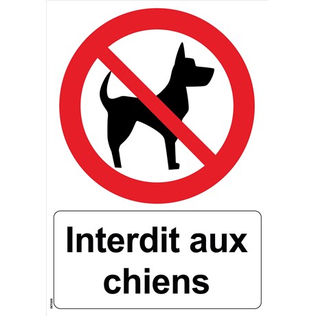 Panneau "Interdit aux chiens" - PVC A5