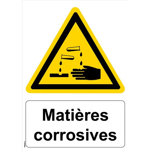 Panneau "Matières corrosives" - PVC A5