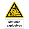 Panneau "Matières explosives" - PVC A5