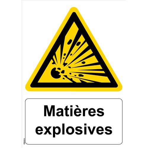 Panneau "Matières explosives" - PVC A5