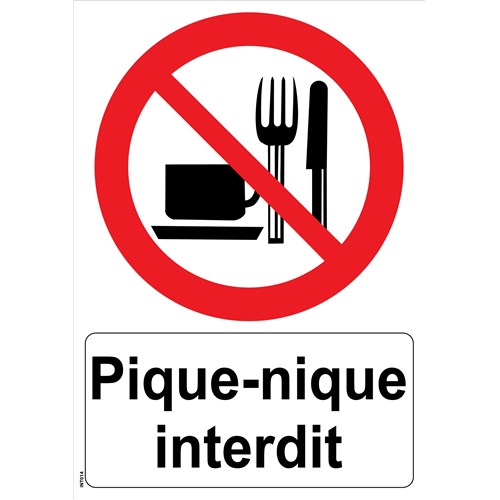 Panneau "Pique-nique interdit" - PVC A4
