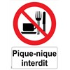 Panneau "Pique-nique interdit" - PVC A5