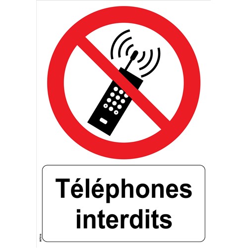 Panneau "Téléphones interdits" - PVC A4