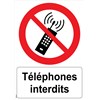 Panneau "Téléphones interdits" - PVC A5
