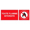Panneau "Toute flamme interdite" PVC - 200x80 mm