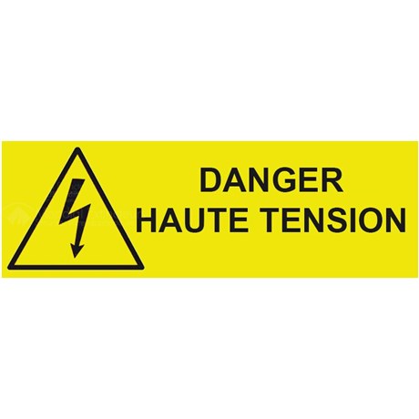 Panneau danger haute tension – L.300 x H.100 mm