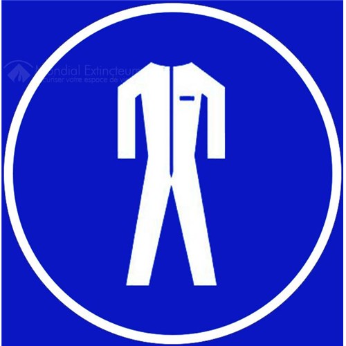 Panneau sécurité du travail "Vêtement protection obligatoire" - L.200 x H.200 mm