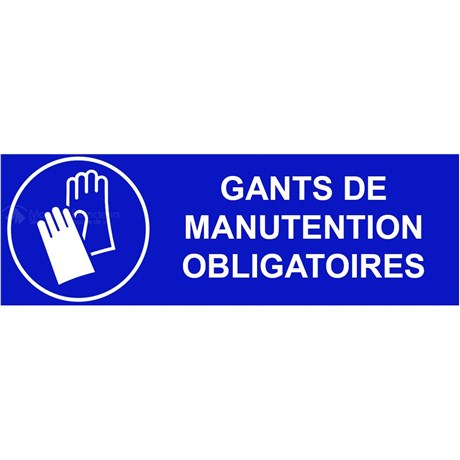Panneau sécurité du travail "gants obligatoires" – L.300 x H.100