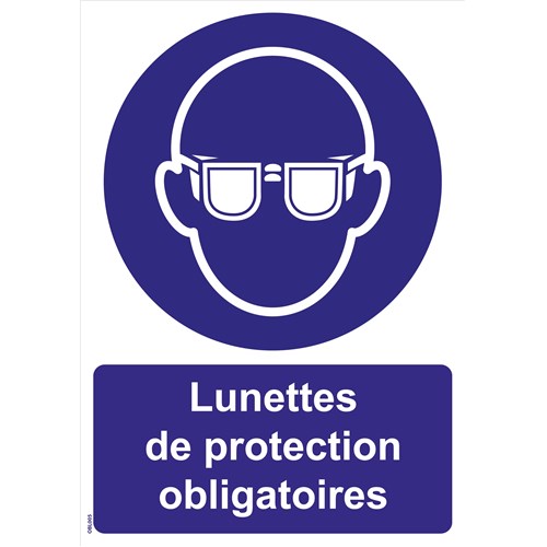 Panneaux "Lunettes de protection obligatoire" - PVC A4