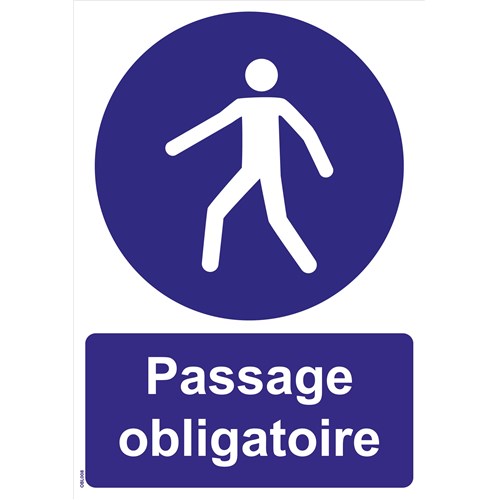 Panneaux "Passage obligatoire" - PVC A4