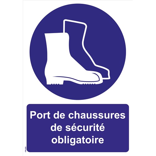 Panneaux "Port de chaussures de sécurité obligatoire" - PVC A5