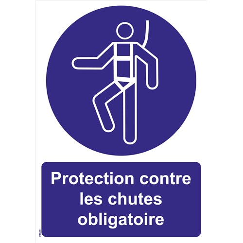 Panneaux "Protection contre les chutes obligatoire" - PVC A4