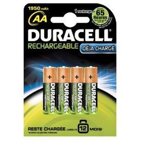 Pack 10 Blisters de 4 rechargeable DURACELL - AA 1950mAh-LR06-HR6DU