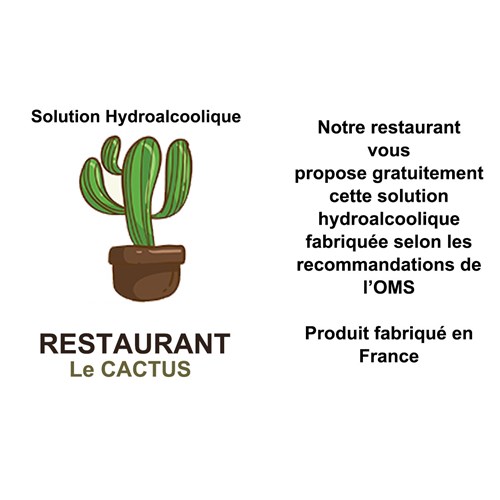 Kit personnalisé de solution hydroalcoolique pour restaurants - 5L