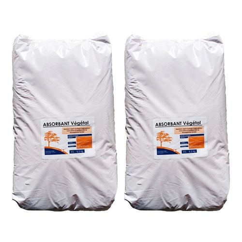 Lot de 2 sacs d'absorbant végétal ignifugé contenance 45 litres
