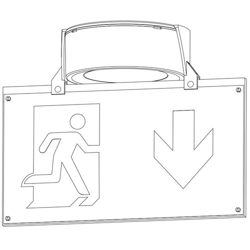 Kit pose saillie plafond avec porte étiquette "Spazio Luz"
