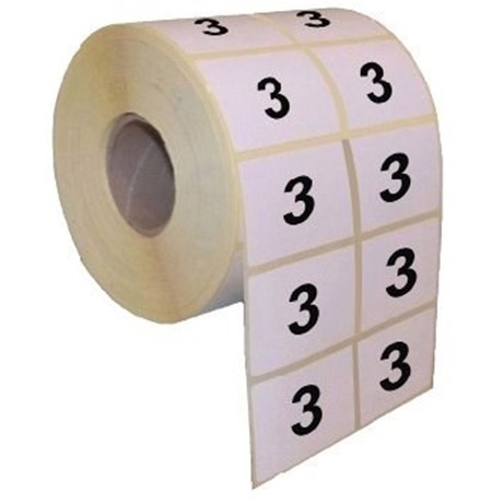 Numérotation Extincteurs – 200 chiffres par rouleau – Chiffre 3 - 15 X 20 mm -