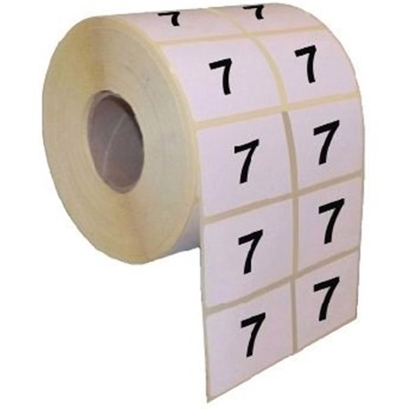 Numérotation Extincteurs – 200 chiffres par rouleau – Chiffre 7 - 15 X 20 mm -