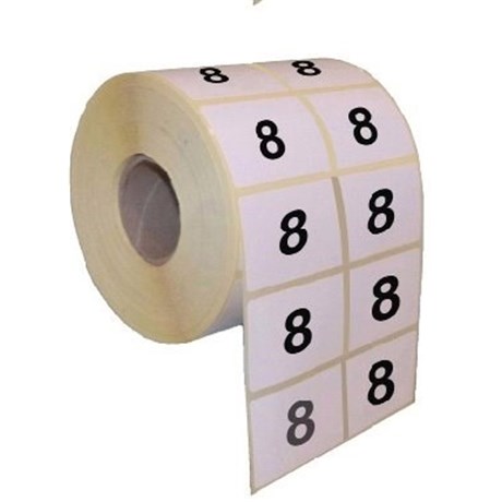 Numérotation Extincteurs – 200 chiffres par rouleau – Chiffre 8 - 15 X 20 mm -
