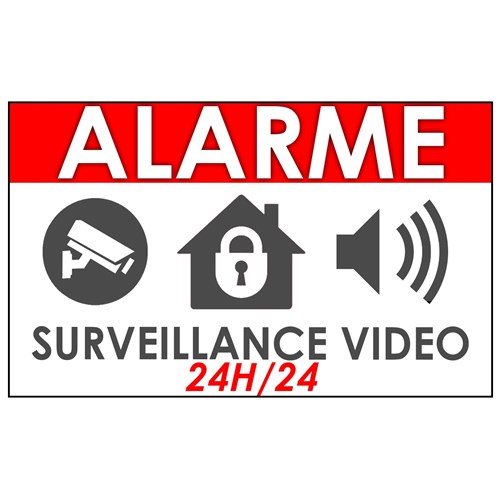 Lot de 10 stickers "Alarme video surveillance maison"