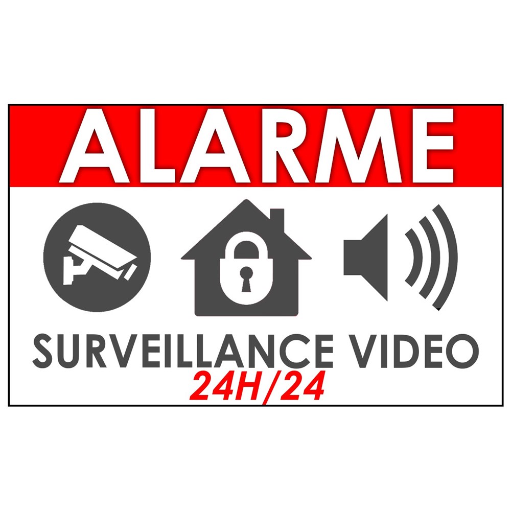 Lot de 5 avertissement de surveillance vidéo Autocollants Alarme Maison Autocollant vinyle fenêtre #FS032 