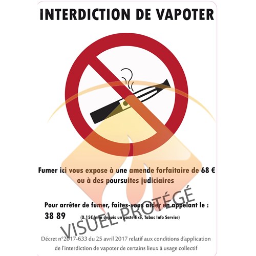 Sticker "interdiction de vapoter" Format A6