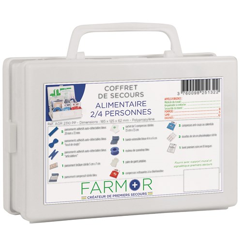 Coffret de secours Agro Alimentaire 2/4 personnes