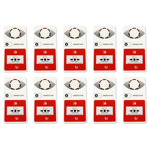 Pack de 10 alarmes incendie Type 4 avec Flash - NF S32-001 classe B