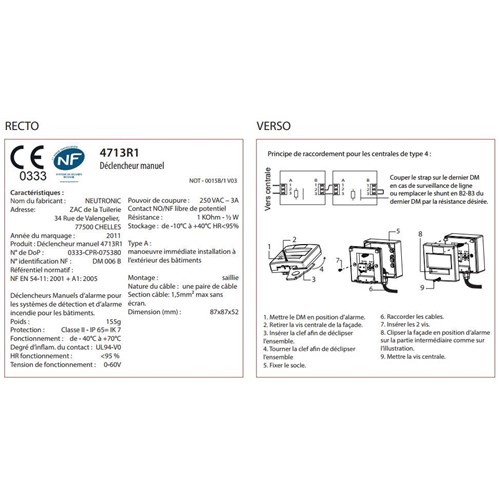 Détecteur thermique adressable sans socle – NewMatic