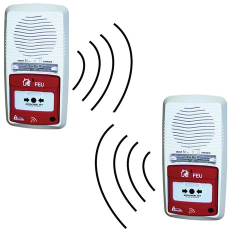 Pack de 2 alarmes type 4 radio signal sonore et lumineux avec répéteur