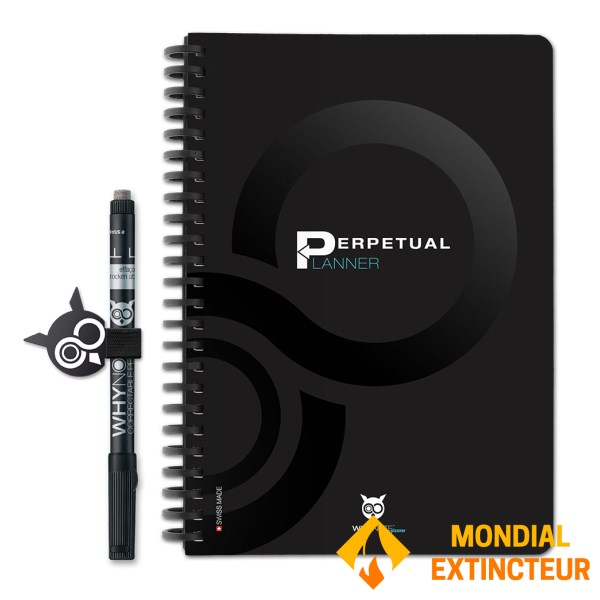 Whynote - Agenda effaçable et réutillisable A5 - noir