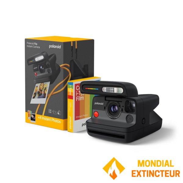 Polaroid - Appareil photo instantané Flip Noir + pack de film X8