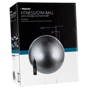 Avento - Ballon de gym SWISS BALL AVEC POMPE - M - 65 CM gris