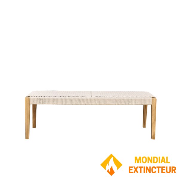 Wilsa - Banc de jardin CALVI teck massif et cordage 140cm Beige