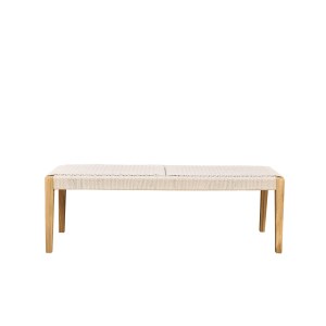Wilsa - Banc de jardin CALVI teck massif et cordage 140cm Beige