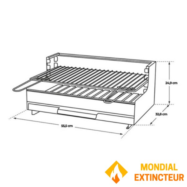 Le Marquier - Barbecue encastrable Vulcain 54*32 Acier