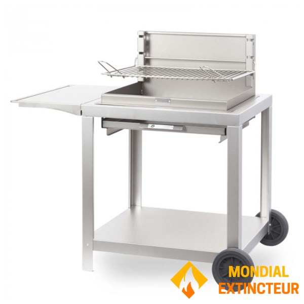 Le Marquier - Barbecue Montory 61*40 Inox + chariot