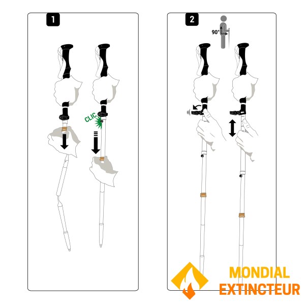 Decathlon - Bâton de trek MT900 noir