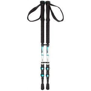 Abbey Camp - Bâtons de rando X2 Aluminium Réglable Blanc/Bleu