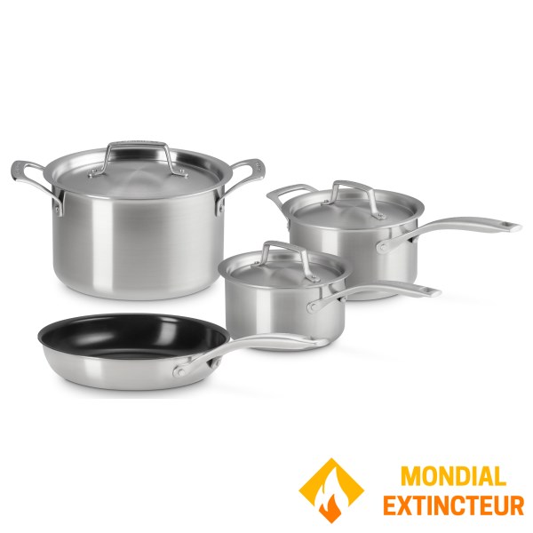 Le Creuset - Batterie cuisine x 4 Essentiel inox