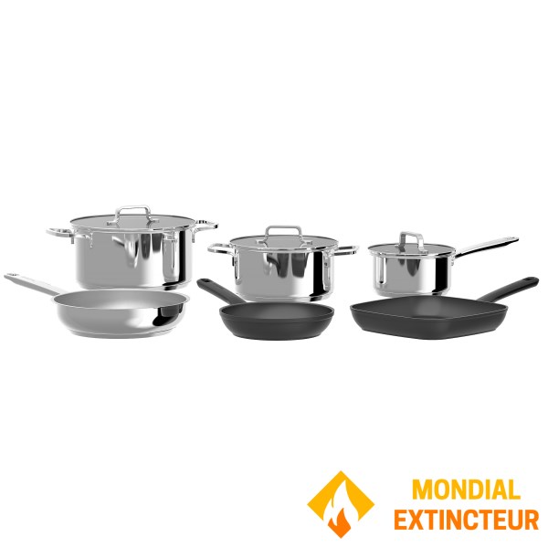 Berghoff - Batterie de cuisine Helix 9 pièces acier inoxydable