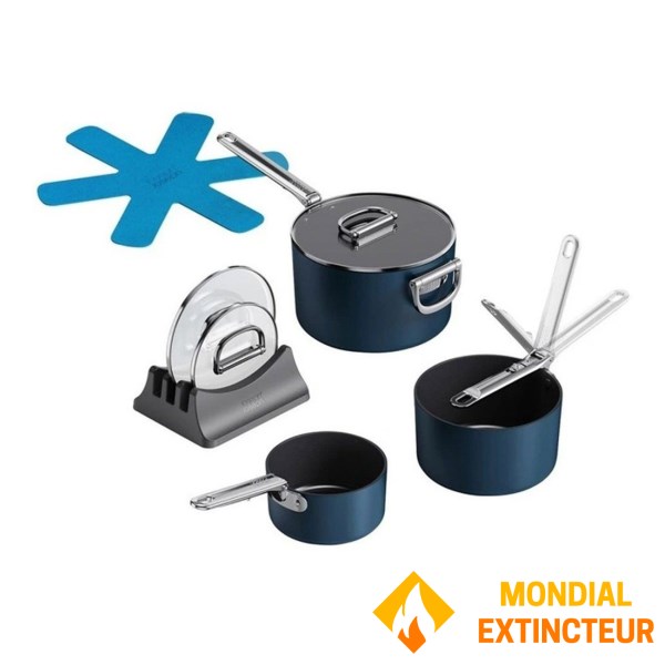 Joseph Joseph - Batterie de cuisine Space Blue (9 Pièces)