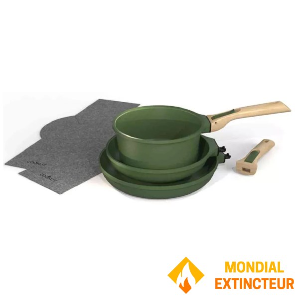Cookut - Batterie de cuisine X7 Poêles et casserole fougère