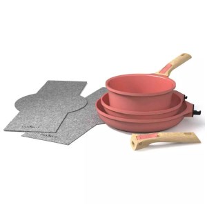 Cookut - Batterie de cuisine X7 Poêles et casserole guimauve