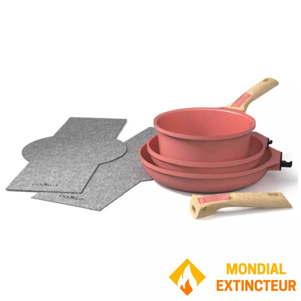 Cookut - Batterie de cuisine X7 Poêles et casserole guimauve